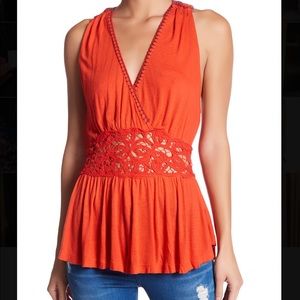 NWT Free People Red-Orange Tank Top